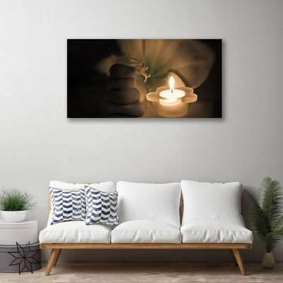 Quadro em tela Vela Spa Stones