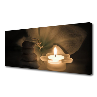 Quadro em tela Vela Spa Stones