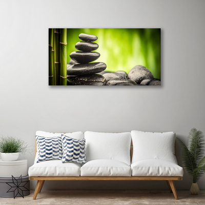 Quadro canvas Arte em Pedras de Bambu