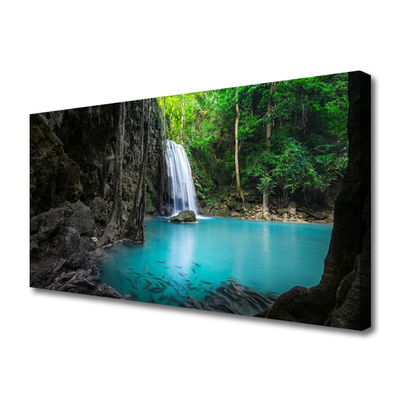 Quadro canvas Lago Cachoeira Natureza