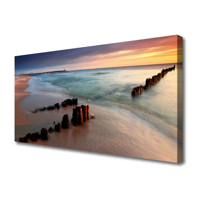 Quadro em tela Paisagem da Praia do Oceano
