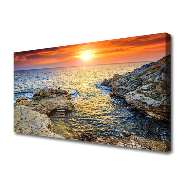 Quadro em tela Paisagem do Mar e do Sol