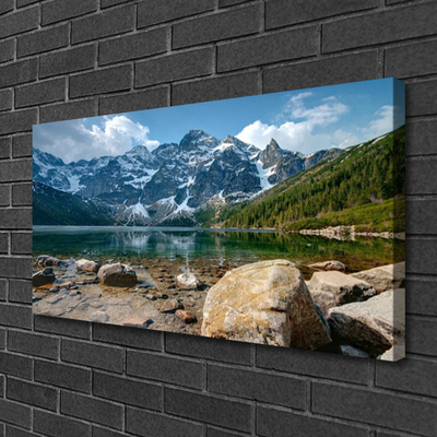 Quadro em tela Paisagem de lago de montanha