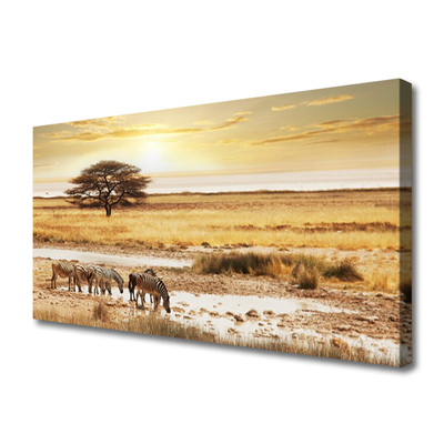 Quadro canvas Paisagem de safári de zebra