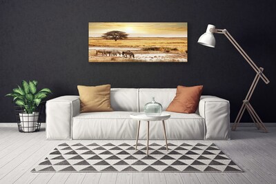 Quadro canvas Paisagem de safári de zebra