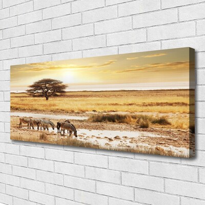 Quadro canvas Paisagem de safári de zebra