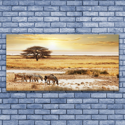 Quadro canvas Paisagem de safári de zebra