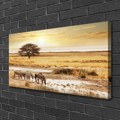 Quadro canvas Paisagem de safári de zebra