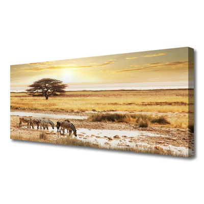 Quadro canvas Paisagem de safári de zebra