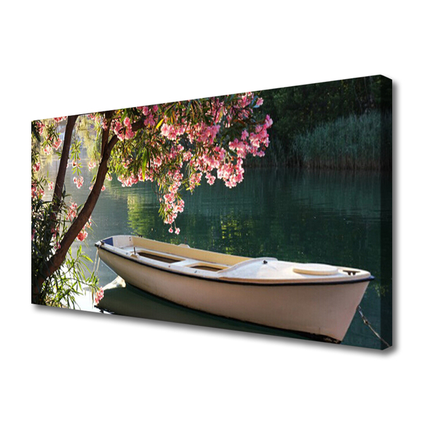 Quadro canvas Paisagem de barco e árvore