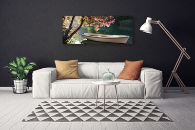 Quadro canvas Paisagem de barco e árvore