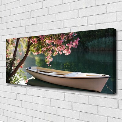 Quadro canvas Paisagem de barco e árvore