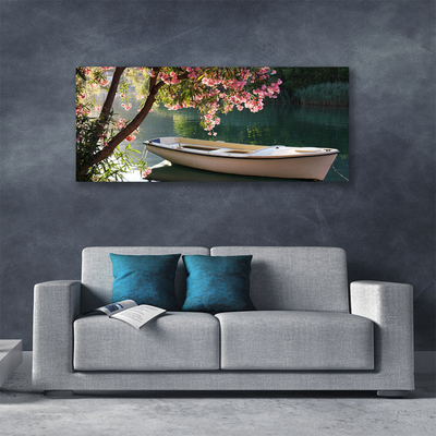 Quadro canvas Paisagem de barco e árvore