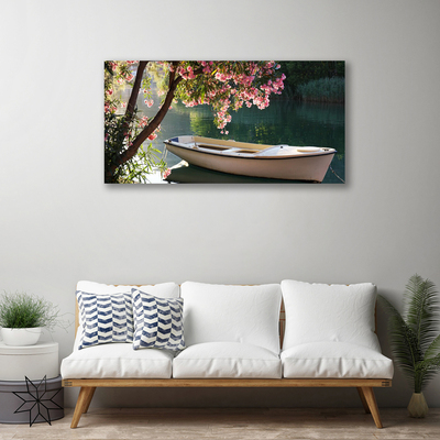Quadro canvas Paisagem de barco e árvore
