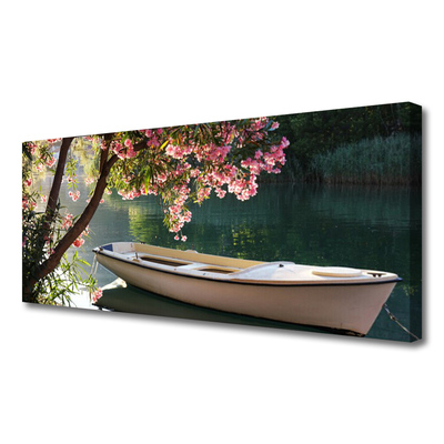 Quadro canvas Paisagem de barco e árvore