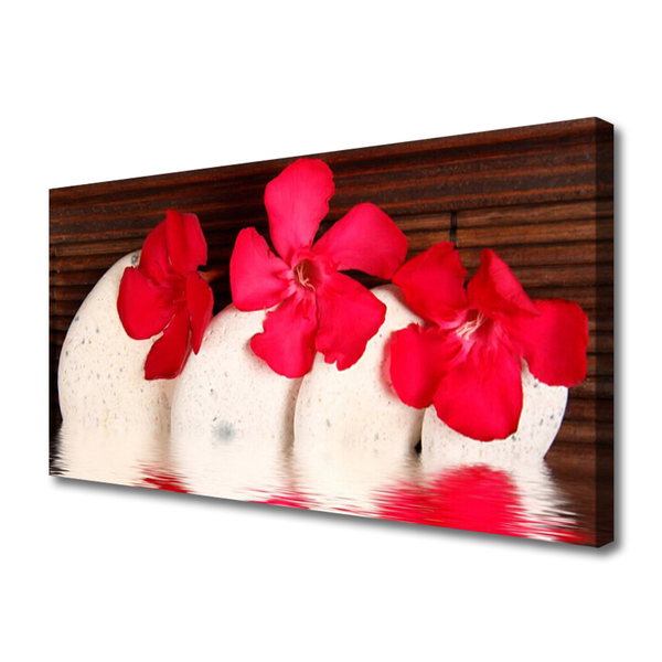 Quadro canvas Pedras de flores vermelhas