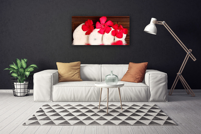 Quadro canvas Pedras de flores vermelhas
