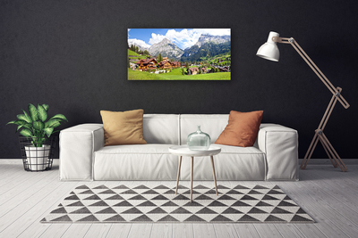 Quadro em tela Casas Paisagem de Montanha