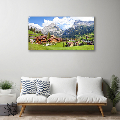 Quadro em tela Casas Paisagem de Montanha