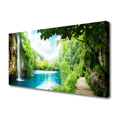 Quadro canvas Cachoeira Lago Natureza