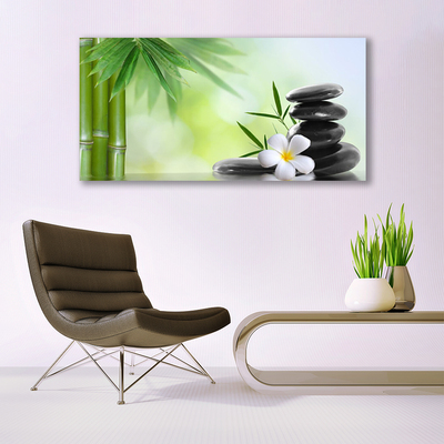 Quadro em tela Planta de flor de caule de bambu