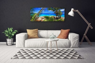 Quadro em tela Paisagem de folhas de rocha