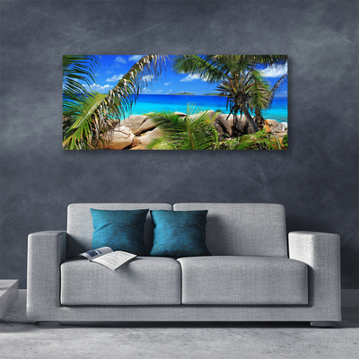 Quadro em tela Paisagem de folhas de rocha