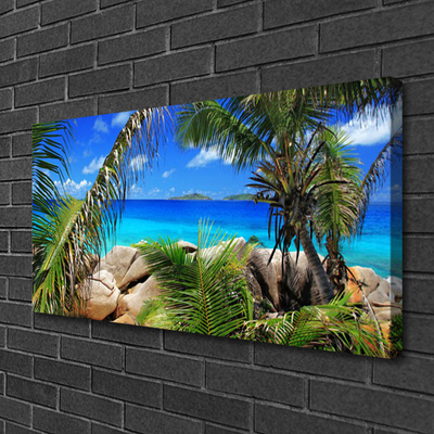 Quadro em tela Paisagem de folhas de rocha