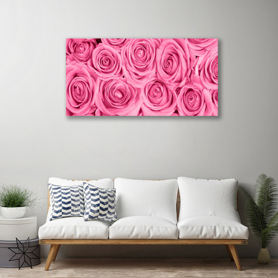 Quadro em tela Planta de flores rosas