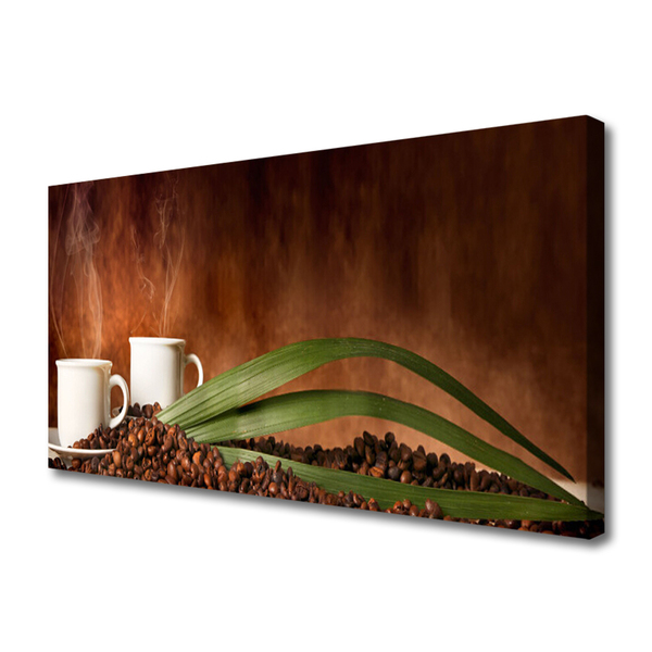 Quadro canvas Canecas Grãos de Café Cozinha