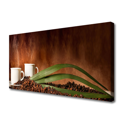 Quadro canvas Canecas Grãos de Café Cozinha