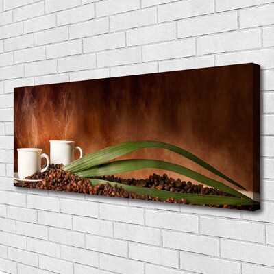 Quadro canvas Canecas Grãos de Café Cozinha