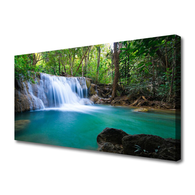 Quadro canvas Cachoeira Lago Floresta Natureza