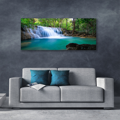 Quadro canvas Cachoeira Lago Floresta Natureza