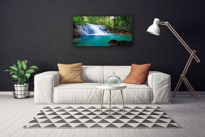 Quadro canvas Cachoeira Lago Floresta Natureza