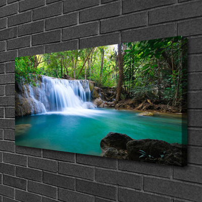 Quadro canvas Cachoeira Lago Floresta Natureza