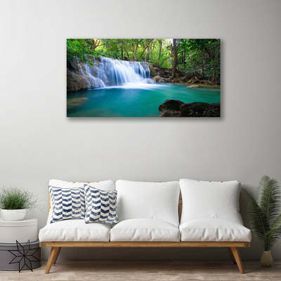 Quadro canvas Cachoeira Lago Floresta Natureza