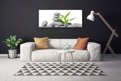 Quadro em tela Arte com Folhas e Pedras