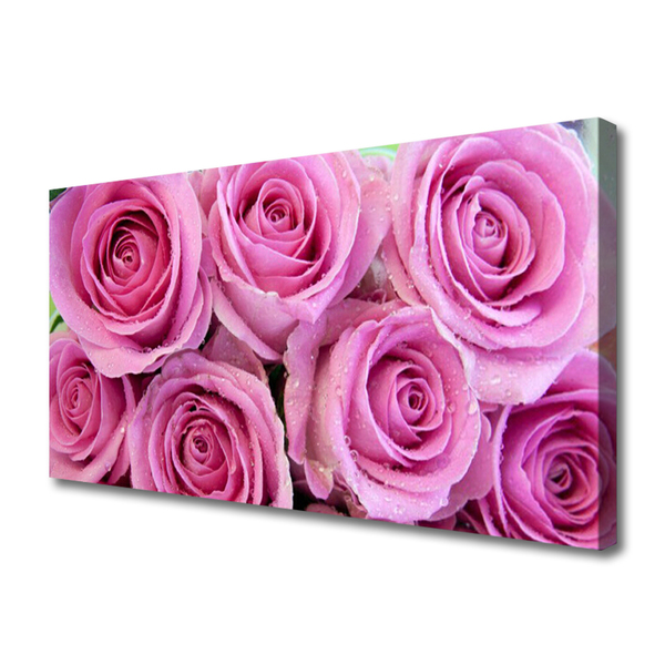 Quadro em tela Planta de flores rosas