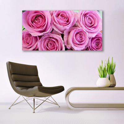 Quadro em tela Planta de flores rosas