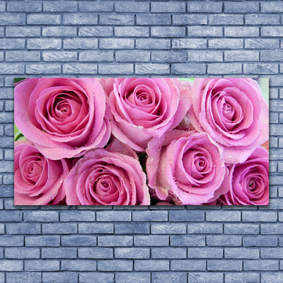 Quadro em tela Planta de flores rosas