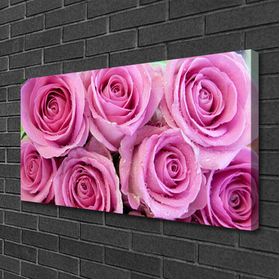Quadro em tela Planta de flores rosas