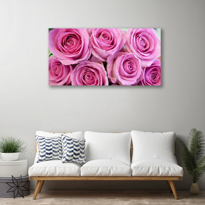 Quadro em tela Planta de flores rosas