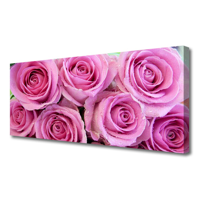 Quadro em tela Planta de flores rosas