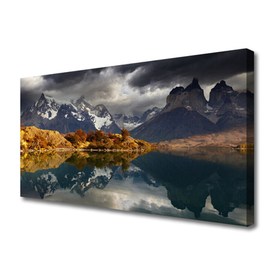 Quadro em tela Paisagem de lago de montanha