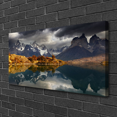 Quadro em tela Paisagem de lago de montanha