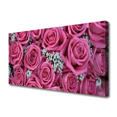 Quadro canvas Planta de flores rosas
