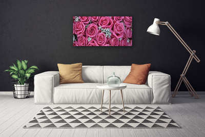 Quadro canvas Planta de flores rosas