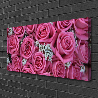 Quadro canvas Planta de flores rosas