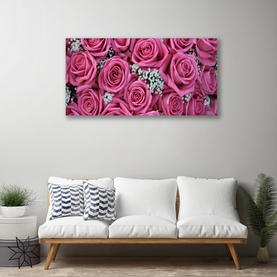 Quadro canvas Planta de flores rosas